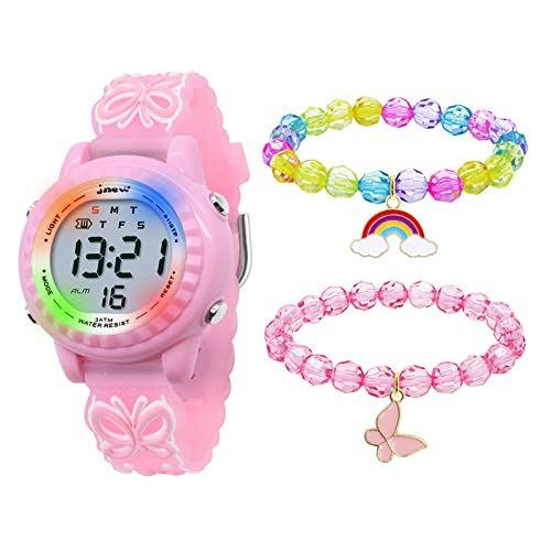 HMJIA 3D Cartoon Design Armbanduhr für Kinder Jungen und Mädchen 3ATM Wasserdicht Kinderuhr mit Wecker Datum Stoppuhr LED von HMJIA