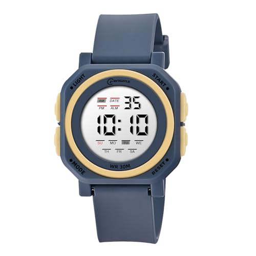 HMJIA Kinderuhr Junge 3ATM wasserdichte Sport Armbanduhr mit Wecker Stoppuhr LED-Lich Datum Kinder Uhren für Jungs Kinderuhr Digital für Junior Teenager (Blue Mirage) von HMJIA