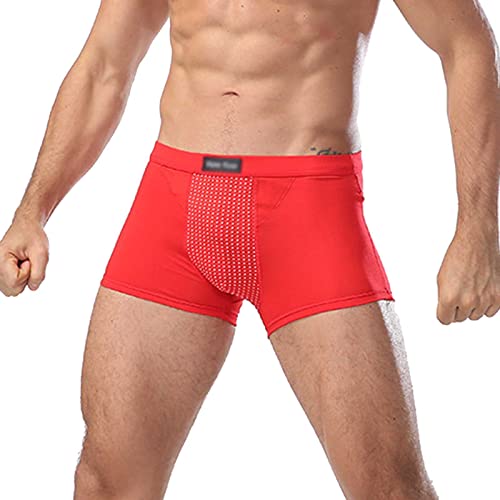 Four Seasons Magnetfeldtherapie-Gesundheitsunterwäsche for Herren, 3er-Pack. Schützen Sie die Prostata-Boxershorts mit 38 Energiemagneten (Color : Red, Size : 3XL-3XLarge) von HMLOPX