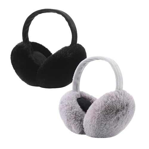 2 Stücke Winter Ohrenwärmer Faltbare Ohrenschützer Verstellbarer Plüsch Ohrenschützer Warme Earmuffs Ear Muffs Ear Warmers Kälteschutz Winterzubehör für Damen Herren von HMLTD