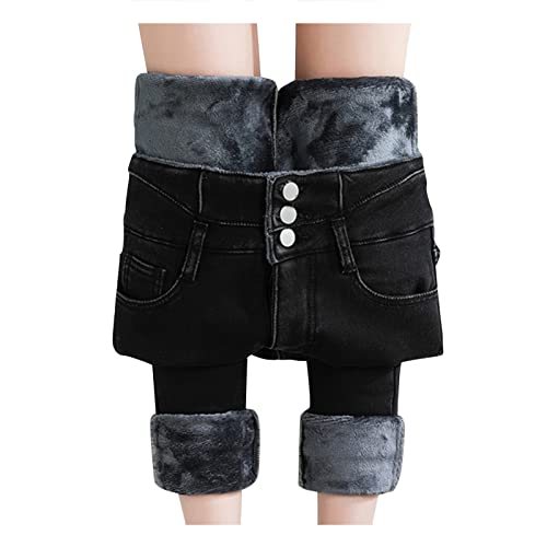 Damen Winter Fleece gefüttert Stretchy Jeggings Hohe Taille Skinny Jeans Yoga Denim Hose von HMLTD