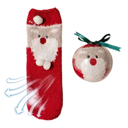 Flauschige Socken Weihnachten | Flauschige Socken mit Weihnachtsthema | Wintersocken, Thermosocken zum Schlafen im Innenbereich, für Damen und Mädchen, Weihnachtsgeschenke Hmltd von HMLTD