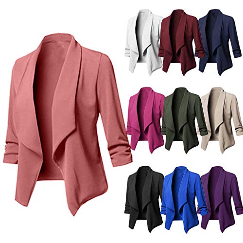 HMLTD Damen Cardigan Elegant Blazer Langärmliger Anzugjacke Einfarbig Blazer Revers Business Mantel Slim Fit Jacke Casual Anzug Trenchcoat von HMLTD