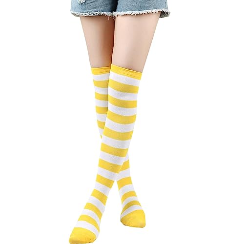 Lange gestreifte Socken - Bequeme lange Strümpfe | Atmungsaktive, gestreifte Kniestrümpfe für Damen, japanische Kniestrümpfe für den täglichen Gebrauch an Halloween Hmltd von HMLTD