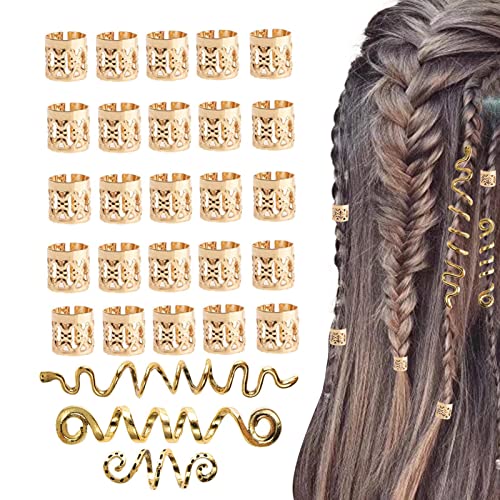 Wikinger-Haarspangen für Zöpfe - 28-teilige Haarnadeln i ethnischen Stil aus Legierung | Vintage Haarnadel Dreadlocks Braid Haarschmuck für Männer Frauen Kostü Party Supplies Hmltd von HMLTD