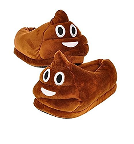 HMMJ Männer Und Frauen Plüsch Pantoffel Expression Hausschuhe Winter Haus Schuhe (Smiley Poop) von HMMJ