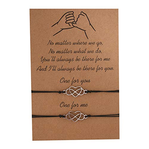 HMOOY 2-Piece Pinky Promise Armbänder, Boho Sonnenblume Armband Freundschaft Paar Abstand Matching Beach Armband Geschenke für Liebhaber besten Freund Frauen Männer (Infinity heart) von HMOOY
