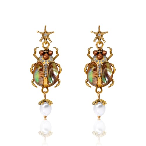 HMOOY Vintage Marienkäfer Ohrringe für Frauen Ohrringe, Gothic Tier Ohrringe Schmuck böhmische Ohrringe Ohrringe Hochzeit indischen Käfer Ohrringe Frauen (Bunte Ohrstecker) von HMOOY