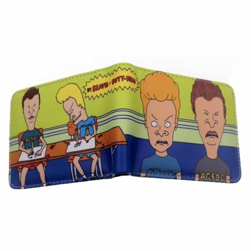 HMRGLMIE Beavis Butt Heads Anime Characters Wallet Slim Bifold Wallets Multi Purpose Coin Purse Foldable, Mehrfarbig, Einheitsgröße von HMRGLMIE