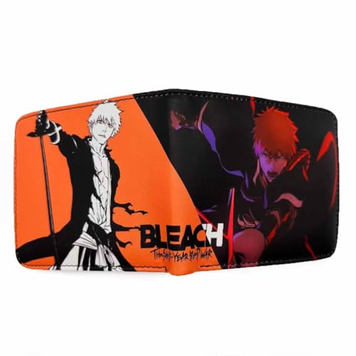 HMRGLMIE Bleachs Kurosakis Ichigos Anime Characters Wallet Slim Bifold Wallets Multi Purpose Coin Purse Foldable, Mehrfarbig, Einheitsgröße von HMRGLMIE