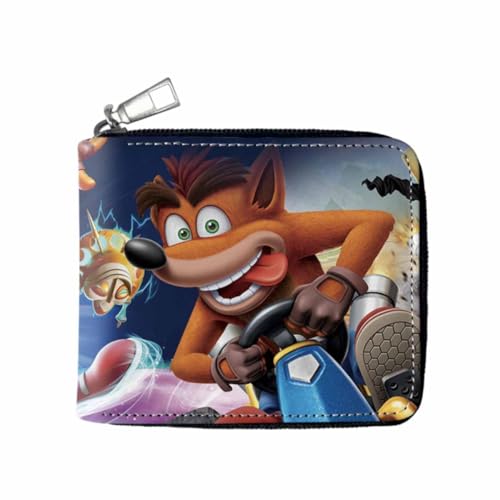 HMRGLMIE Crashs Bandicoots Anime Characters Wallet Slim Bifold Wallets Multi Purpose Coin Purse Foldable, Mehrfarbig, Einheitsgröße von HMRGLMIE