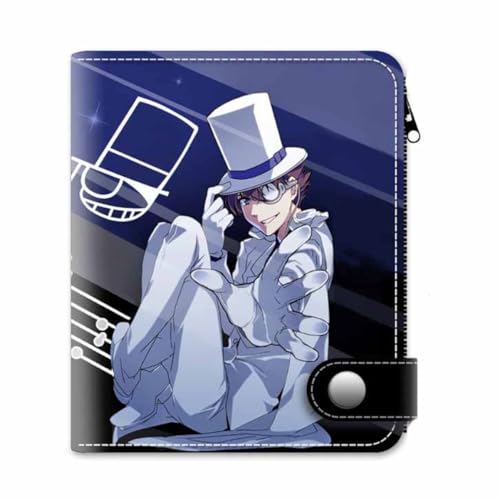 HMRGLMIE Detectives Conans Kaitous Kiddos Anime Characters Wallet Slim Bifold Wallets Multi Purpose Coin Purse Foldable, Mehrfarbig, Einheitsgröße von HMRGLMIE