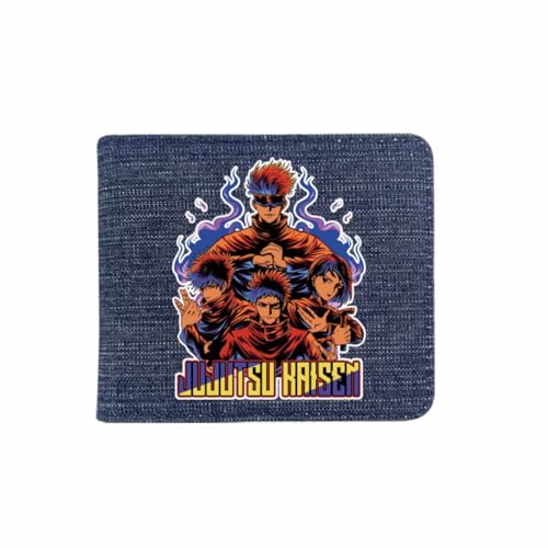 HMRGLMIE Jujutsus Kaisens Gojos Satorus Anime Characters Wallet Slim Bifold Wallets Multi Purpose Coin Purse Foldable, Mehrfarbig, Einheitsgröße von HMRGLMIE