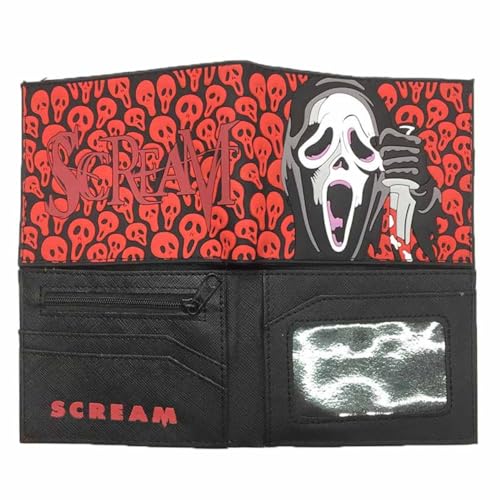 HMRGLMIE Screams Ghosts Anime Characters Geldbörse Slim Bifold Wallets Multi Purpose Coin Purse Foldable, Mehrfarbig, Einheitsgröße von HMRGLMIE