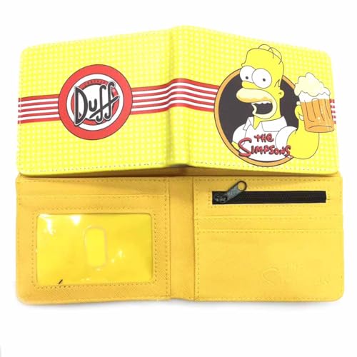 HMRGLMIE Simpsons Anime Characters Wallet Slim Bifold Wallets Multi Purpose Coin Purse Foldable, Mehrfarbig, Einheitsgröße von HMRGLMIE