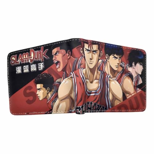 HMRGLMIE Slams Dunks Sakuragis Hanamichis Anime Characters Wallet Slim Bifold Wallets Multi Purpose Coin Purse Foldable, Mehrfarbig, Einheitsgröße von HMRGLMIE