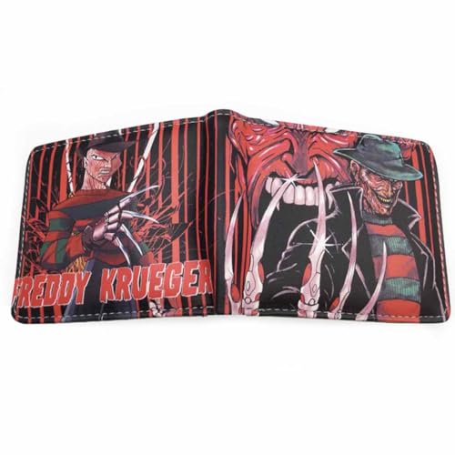 HMRGLMIE a Nightmares on Elms Streets Freddys Kruegers Anime Characters Wallet Slim Bifold Wallets Multi Purpose Coin Purse Foldable, Mehrfarbig, Einheitsgröße von HMRGLMIE