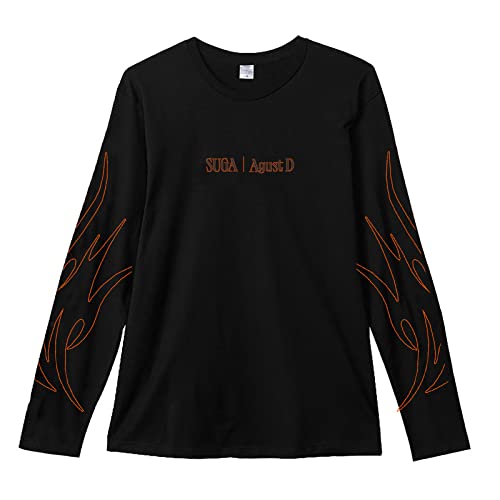 HMRS Suga Agust D D-Day Merch Langarmhemd, Unisex K-Pop-Waren-Baumwollhemd für Fans Black B-3XL von HMRS