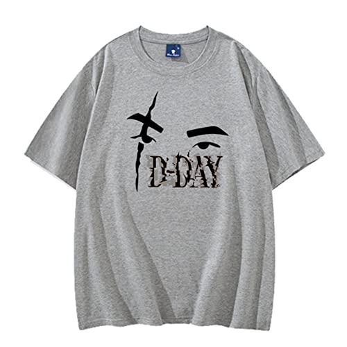 Suga D-Day August Merch T-Shirt, K-Pop-Unterstützung Baumwolllöser T-Shirt für Mädchen Fans Grey-M von HMRS