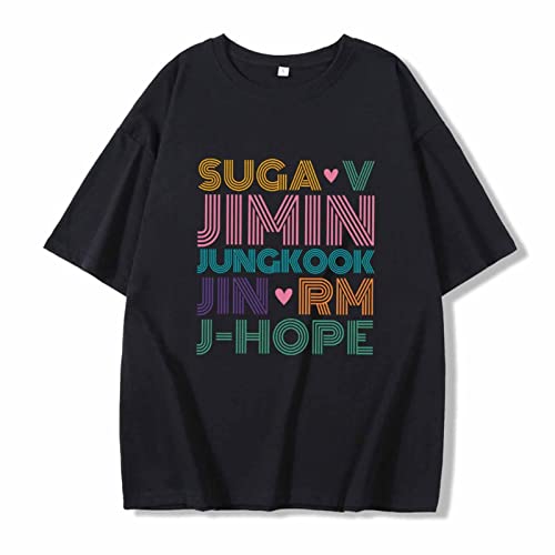 Suga gegen Jimin Jungkook Jin RM J-Hope Merch T-Shirt Cotton Lose T-Shirt für K-Pop-Fans Black-M von HMRS