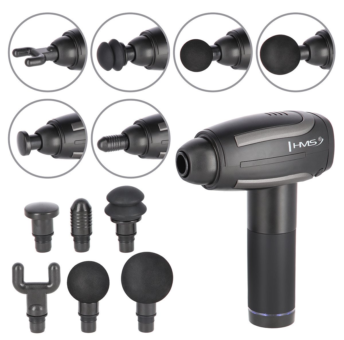 HMS Massagegerät Massagepistole mit 6 Aufsätzen Massage Gun HMS Massagegerät Massagepistole mit 6 Aufsätzen Massage Gun von HMS