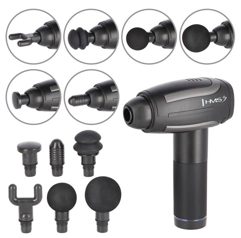 HMS Massagegerät Massagepistole mit 6 Aufsätzen Massage Gun HMS Massagegerät Massagepistole mit 6 Aufsätzen Massage Gun von HMS