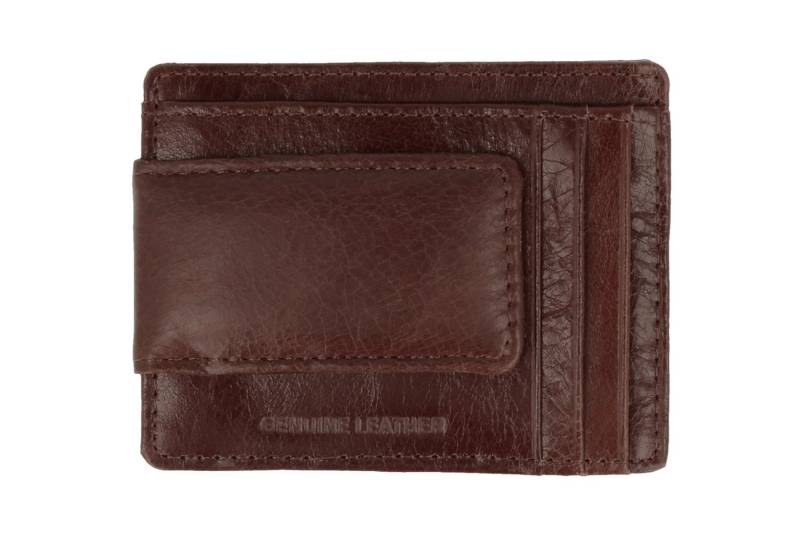 HMT Kartenetui Mini Kartenbörse Damen Herren Slim Wallet (mit Sichtfenster, Ultra Slim), mit Geldscheinklammer von HMT