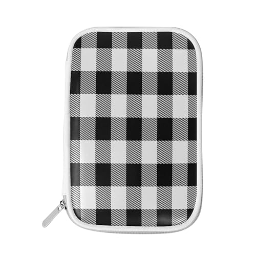 Federmäppchen, schwarz-weiß, kariert, Büffel-Reißverschluss, Schreibwaren, Reisetasche, Organizer, Kosmetiktasche, für Schule, Mädchen, Jungen, multi, Size：9(L)x5.5(W) inch, Federmäppchen von HMZXZ