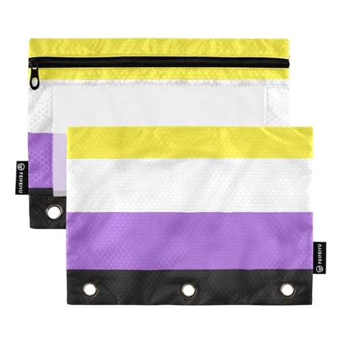 Federmäppchen für 3-Ringbuch, Pride LGBT-Flaggen-Tasche mit Reißverschluss, Stiftehalter mit transparentem Fenster, Schule, Klasse, Büro, 2 Stück, multi Federmäppchen für 3-Ringbuch, Pride LGBT-Flaggen-Tasche mit Reißverschluss, Stiftehalter mit transparentem Fenster, Schule, Klasse, Büro, 2 Stück, multi von HMZXZ