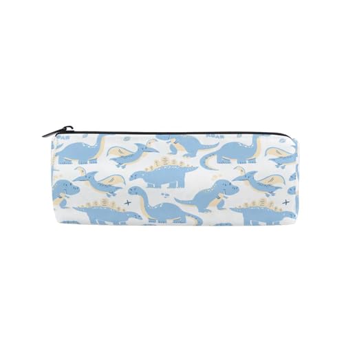 Federmäppchen mit blauem Dinosaurier-Tier, Stifthalter, Reißverschluss, Leinwand, Stiftebox, Aufbewahrungsbox, Dinosaurier, Kosmetiktasche, Schreibwaren-Tasche für Studenten, Schule, Büro von HMZXZ