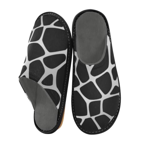 Graue Hausschuhe mit Giraffenmuster für Herren und Damen, Tierdruck, Hausschuhe, Hausschuhe, Socken, Hausschuhe, Schlafzimmer, Reiseschuhe, multi, 41/42 EU von HMZXZ
