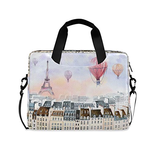 HMZXZ Frankreich Paris Ballons Kunstmalerei Laptoptasche 13 14 15.6 Zoll Laptop Tasche Aktentasche Hülle Notebooktasche Schulter Tasche Handtasche für Arbeit Business Uni von HMZXZ
