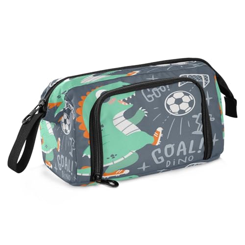 HMZXZ Großes Federmäppchen für Mädchen und Jungen, niedlicher kleiner Dinosaurier-Spiel, Federmäppchen für Schulbedarf, Büro, Schreibwaren, Organizer, Federmäppchen, Fußball, Tier für Erwachsene und von HMZXZ