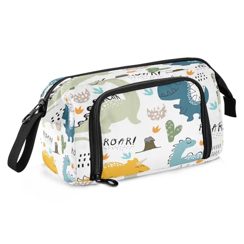 HMZXZ Großes Federmäppchen für Mädchen und Jungen, niedliches Dinosaurier-Federmäppchen für Schulbedarf, Büro, Schreibwaren, Organizer, Federmäppchen, Dinosaurier-Tier für Erwachsene und Frauen von HMZXZ