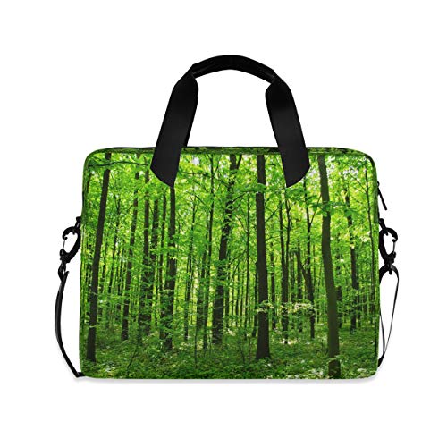 HMZXZ Grün Wald Baum Laptoptasche 13 14 15.6 Zoll Laptop Tasche Aktentasche Hülle Notebooktasche Schulter Tasche Handtasche für Arbeit Business Uni von HMZXZ