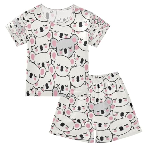 HMZXZ Kinder Kurze Pyjama-Set Koala Bären Niedlich Mädchen Jungen Schlafanzug Set Baumwolle Sommer Nachtwäsche-Set Koala Tiere von HMZXZ
