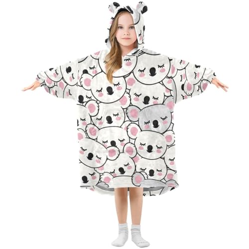 HMZXZ Koala Bär niedlich Kinder Tragbar Decke Kapuzenpullover Übergroß Sweatshirt Blanket Pullover für 3-14 Jahr Jungen Mädchen von HMZXZ