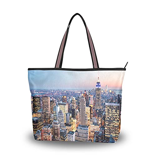 HMZXZ New York City Handtaschen und Geldbörse für Frauen Tote Bag Große Kapazität Top Griff Shopper Schultertasche, Mehrfarbig - mehrfarbig - Größe: Large von HMZXZ