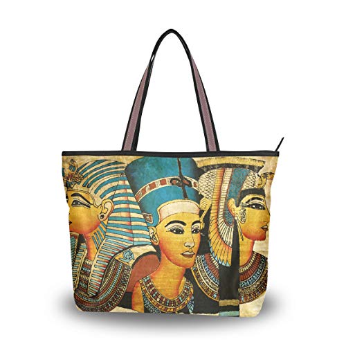 HMZXZ RXYY Jahrgang Ethnisch Ägypten ägyptisch Pergament Handtaschen und Geldbörse für Frau Tote Tasche groß Kapazität obenGriff Käufer Schulter Tasche von HMZXZ