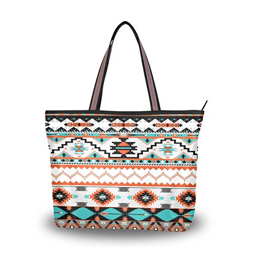 HMZXZ RXYY Stammes ethnisch Aztekisch geometrisch Handtaschen und Geldbörse für Frau Tote Tasche groß Kapazität obenGriff Käufer Schulter Tasche von HMZXZ