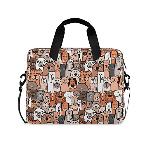 HMZXZ Tier Hund Katze Muster Laptoptasche 13 14 15.6 Zoll Laptop Tasche Aktentasche Hülle Notebooktasche Schulter Tasche Handtasche für Arbeit Business Uni von HMZXZ