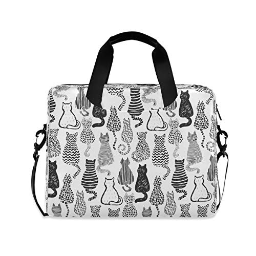 HMZXZ Tier Katze Muster Laptoptasche 13 14 15.6 Zoll Laptop Tasche Aktentasche Hülle Notebooktasche Schulter Tasche Handtasche für Arbeit Business Uni von HMZXZ