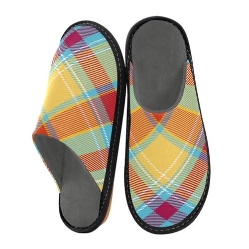 Hausschuhe mit Schottenmuster für Herren und Damen, buntes Gitter, Hausschuhe, Hausschuhe, Socken, Hausschuhe, Schlafzimmer, Reisen, Schuhverwendung, multi, 39/40 EU von HMZXZ