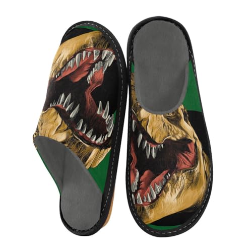 Hausschuhe mit afrikanischem Dinosaurier-Motiv für Herren und Damen, Tier-Dinosaurier, Hausschuhe, Hausschuhe, Socken, Hausschuhe, Schlafzimmer, Reisen, Schuhverwendung, multi, 41/42 EU von HMZXZ