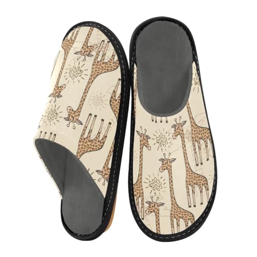 Hausschuhe mit niedlichem afrikanischem Giraffenmuster für Herren und Damen, Cartoon-Tiere, Hausschuhe, Hausschuhe, Socken, Hausschuhe, Schlafzimmer, Reisen, Schuhverwendung, multi, 41/42 EU von HMZXZ