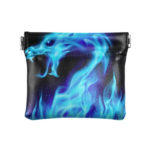 Kleine Geldbörse aus PU-Leder, Motiv: Feuerdrache, mit Schnappverschluss, Dinosaurier-Tiere, Mini-Geldbörse, Kleingeldtasche für Münzen, Karten und wichtige Dinge, multi, Modern von HMZXZ
