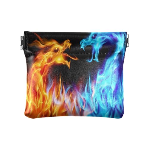 Kleine Geldbörse aus PU-Leder, Motiv: Feuerdrache, mit Schnappverschluss, Motiv: Tier-Dinosaurier, Mini-Geldbörse, Kleingeldtasche für Münzen, Karten und wichtige Dinge, multi, Modern Kleine Geldbörse aus PU-Leder, Motiv: Feuerdrache, mit Schnappverschluss, Motiv: Tier-Dinosaurier, Mini-Geldbörse, Kleingeldtasche für Münzen, Karten und wichtige Dinge, multi, Modern von HMZXZ