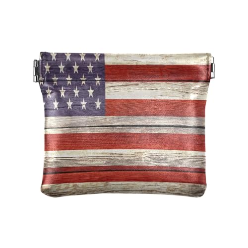 Kleine Geldbörse aus PU-Leder, US-Flagge, Münztasche mit Schnappverschluss, Mini-Geldbörse, Kleingeldtasche für Münzen, Karten und wichtige Dinge, multi, Modern Kleine Geldbörse aus PU-Leder, US-Flagge, Münztasche mit Schnappverschluss, Mini-Geldbörse, Kleingeldtasche für Münzen, Karten und wichtige Dinge, multi, Modern von HMZXZ