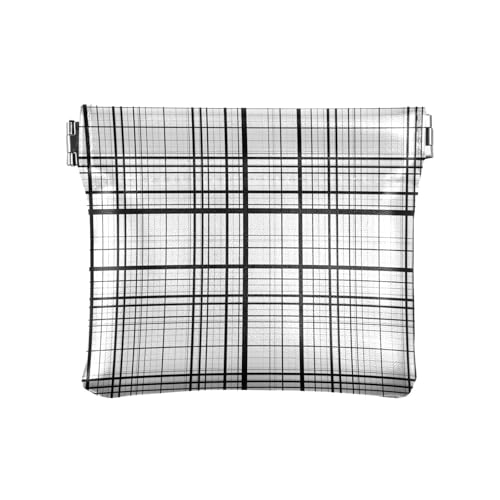 Kleine Geldbörse aus PU-Leder, graues Gitter von sich kreuzenden Linien, Quetsch-Münztasche mit Schnappverschluss, gestreift, Mini-Geldbörse, Kleingeldtasche für Münzen, Karten und wichtige Dinge, von HMZXZ