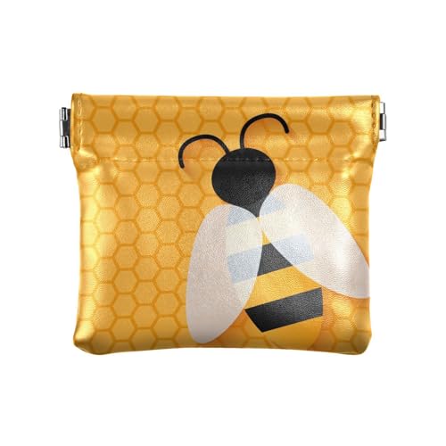 Kleine Geldbörse aus PU-Leder, niedliches Tier, Biene, Quetsch-Münztasche mit Schnappverschluss, Mini-Geldbörse, Kleingeldtasche für Münzen, Karten und wichtige Dinge, multi, Modern von HMZXZ